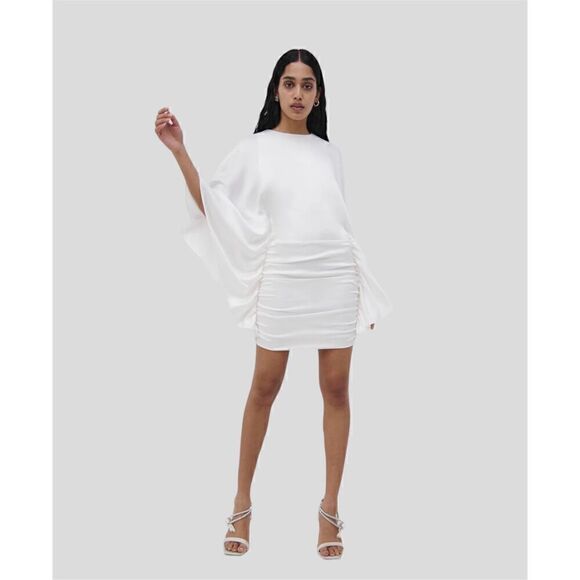 Jonathan Simkhai Kadence Bell Sleeve Mini Dress White-Size 0 - Picture 2 of 10